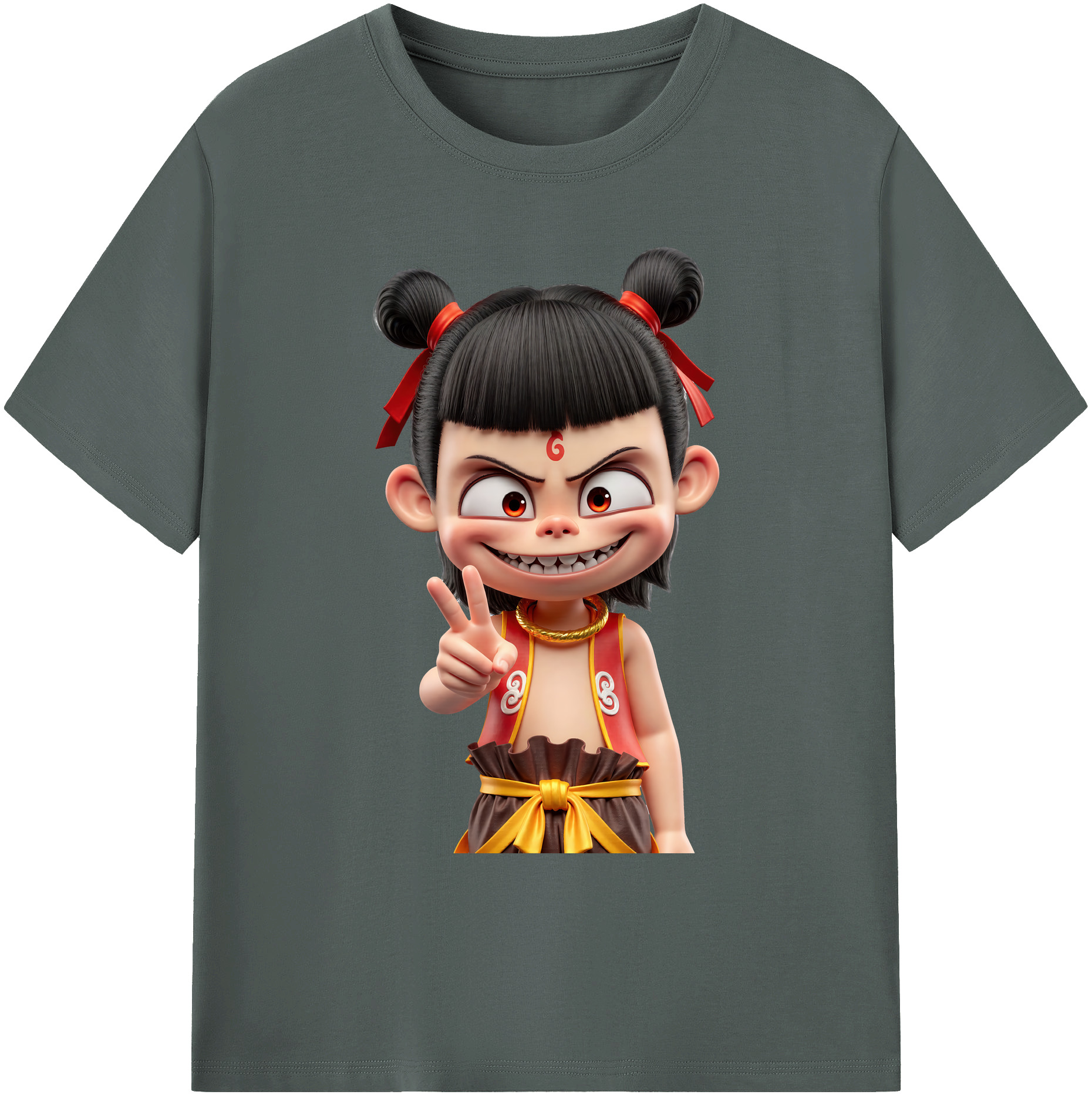 （画像用） Ne Zha 2 ナタ 魔童の大暴れ 綿100％ メンズ半袖Tシャツ｜肌触りやわらか＆通気性